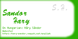 sandor hary business card